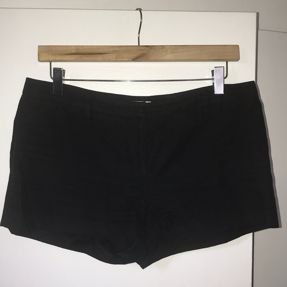 Prada short shorts in black floral pattern
